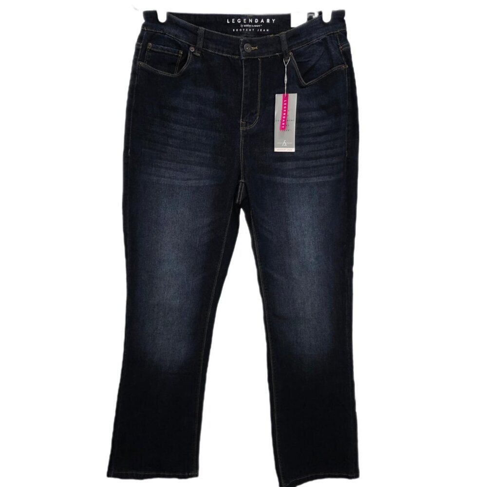 1200 NWT Legendary by Ashley Stewart NWT Bootcut Stretch Dark Denim Jeans Sz.14